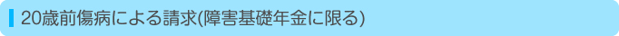 20歳前傷病による請求(障害基礎年金に限る)